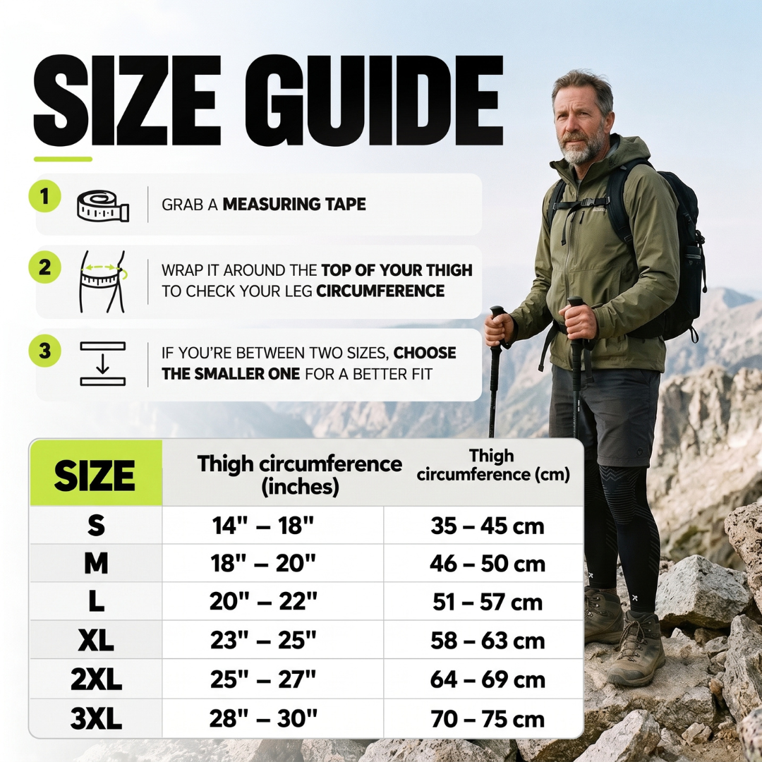 Hikers Leg Compression Sleeves (1 Sleeve)
