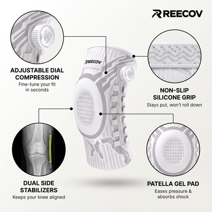 Reecov Knee Sleeve | Instant Relief, All-Day Stability & Adjustable Support